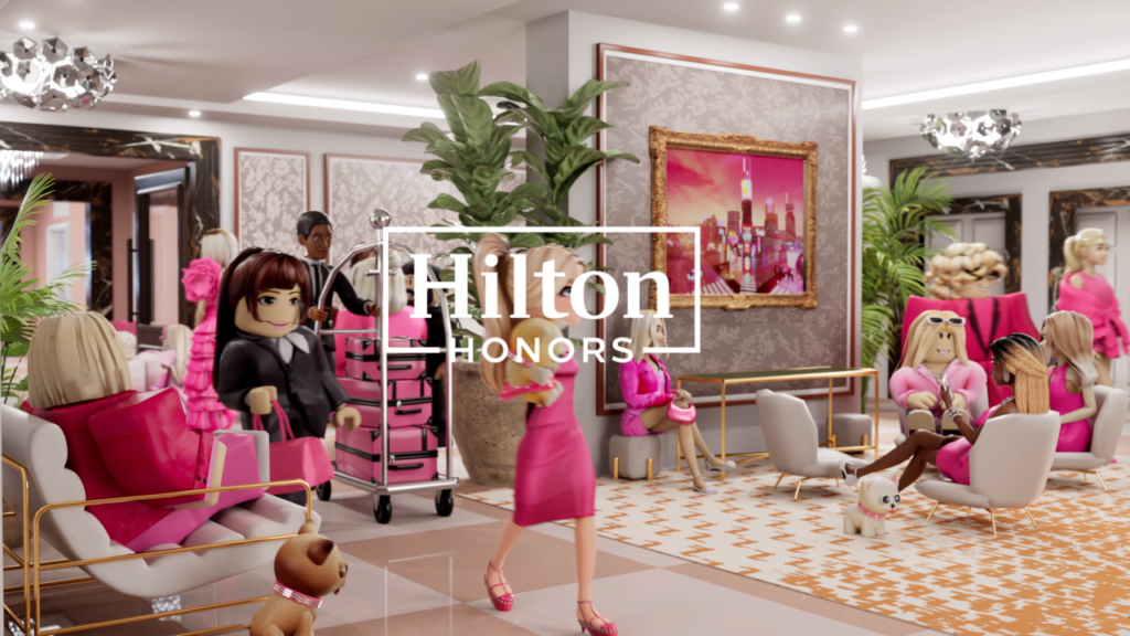 Hilton Honors commercial recreated using Roblox avatars - Paris Hilton's Slivingland on Roblox